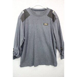 Cavi Men's Military Henley Roll Tab Sleeves Shirt-Size XL